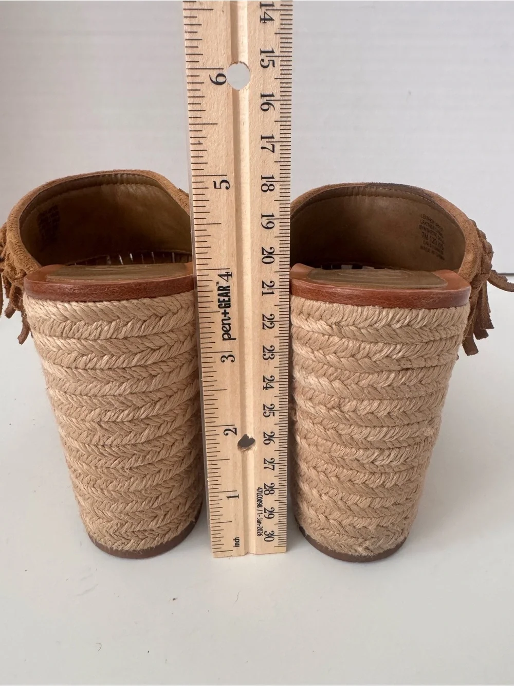 Tory Burch Huntington Suede Fringe Espadrille Platform Mules Size 7M